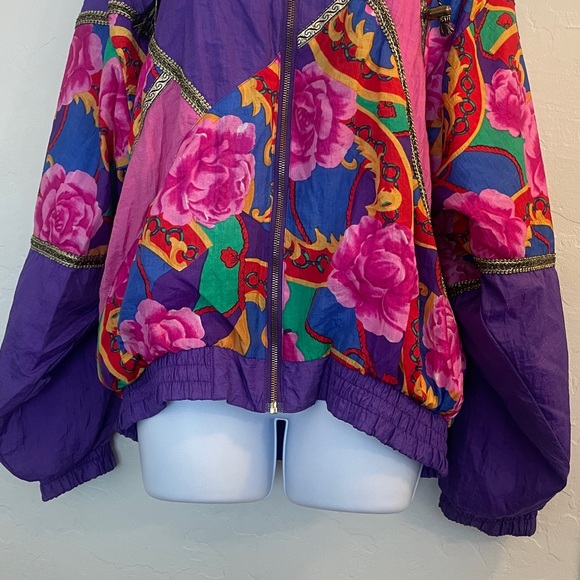 Olympic Exposure Women's Medium Purple Floral Windbreaker Jacket‎ LN 1302 - Picture 4 of 5